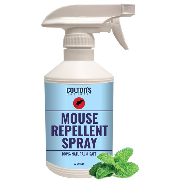 Colton’s Naturals Mice Repellent - 32 Ounce -Mouse Repellent Spray - 100% Natural Peppermint Oil to Repel Mice, Rodent Repellent - Natural Deterrent to Rats & Mice - Best Alternative to Mouse Trap