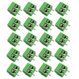 Tegg 20 PCS 5mm 2 Pin Screw Terminal Block Connector PCB Mount for Arduino 300V 10A