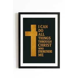 Philippians 4:13 Wall Art – I Can Do All Things Through Christ – 11x14 Unframed Bible Verse Print for Christian Home Decor, Modern Farmhouse Wall Art, Bedroom, Office, or Gift