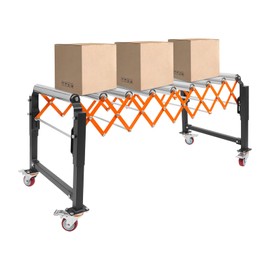 YIYIONCE Conveyor Roller 80KG / 176LBS Load Capacity Roller Stand L 17-51", H 27-29" Adjustable Conveyor Roller Stand Folding Conveyor Belt 23" W Conveyor Belt for Factory Workshops | US Stock