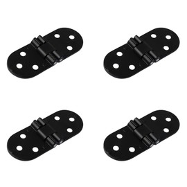 4Pcs Folding Flip Top Hinge Round Edge 180 Degree Zinc Alloy Door Hinge Folding Table Hinges Tray Backflap Hinges for Table Cabinet Closet Door Furniture, Black