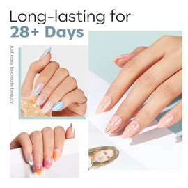 modelones Uñas Postizas Cortas Almendradas - 510 Piezas, Puntas de Gel Mate, Preformadas, de Cobertura Total, Kit de Gel Acrílico Transparente, Uñas P