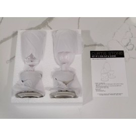 Curtis Stone NEW SET OF 2 CURTIS STONE CLOCHE EGG CUPS GLASS DOME COVERS - SEALED - GRAY
