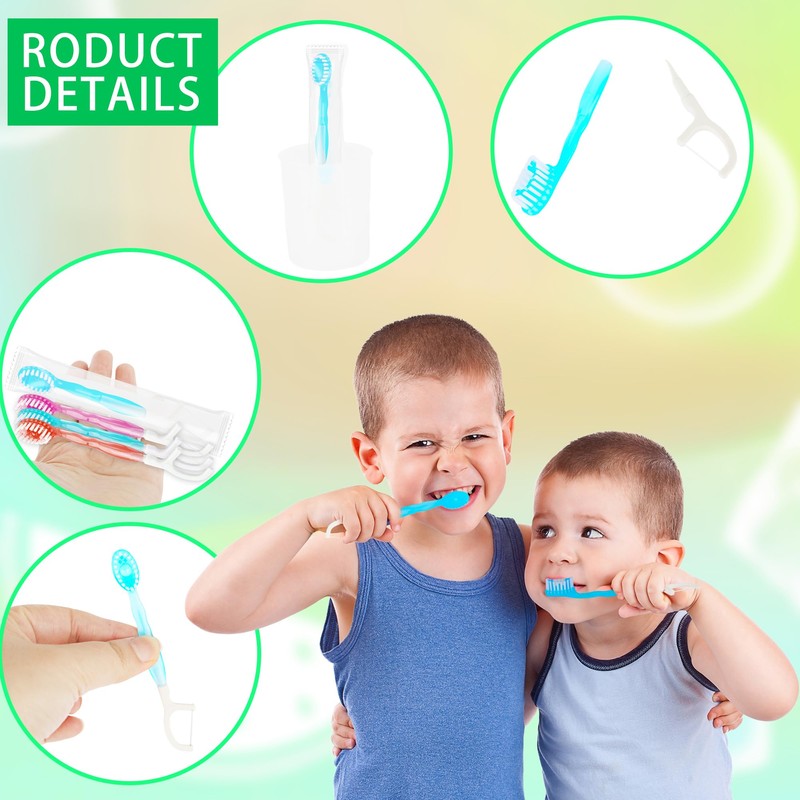 Medanera 72 Pcs Mini Disposable Toothbrushes Bulk 5-in-1 Individually Wrapped