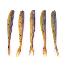 ANCLLO 50PCS Soft Lures Soft Plastic Baits Paddle Tail Swimbaits for Bass Trout Topwater Fishing Lures 70mm White