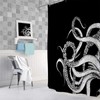 Octopus Decor Shower Curtain for Bathroom, Funny Black and White
