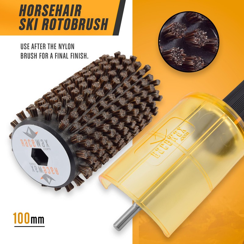 RaceWax 100mm Roto Brush Ski Wax Kit SnapOut Quick-Change Axle