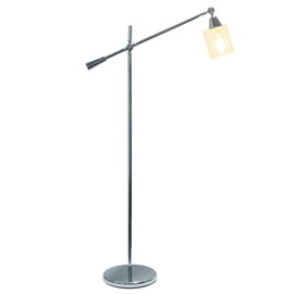 Elegant Desings LF1030-CHR Pivot Arm Glass Shade Floor Lamp, Chrome
