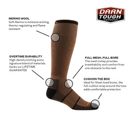 DARN TOUGH (2003) Paul Bunyan OTC Midweight with Full Cushion Men's Sock - (Timber, Medium)