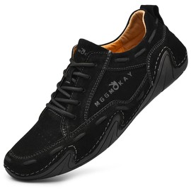 MGGMOKAY Men's Classic Moccasins Flat Slippers Soft Comfort Casual Shoes, black