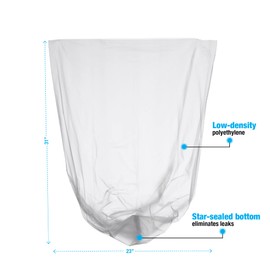 Consolidated Plastics Premium Commercial Trash Can Liners, Leak-Free Bulk Garbage Bags for Offices Made in USA (Clear 12-16 Gal. 23x31 .59 Mil Medium (500 Case)