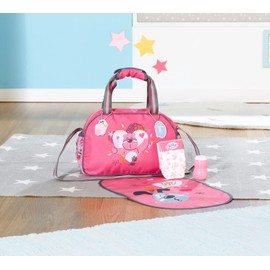 BABY born Changing Bag - Doll Changing Bag with Changing Mat, Lotion Bottle and a Nappy. Fits dolls up to 43cm - Suitable for children aged 3+ years - 832455 , Pink