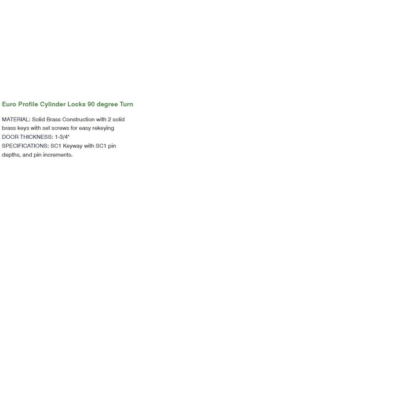 Rockwell Security 90 Degree Solid Brass Euro Profile Half Cylinder