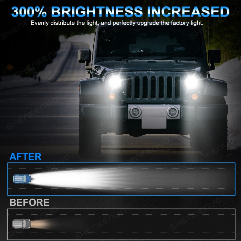 SHENKENUO For Hummer H2 2003-2009 7 Inch Round LED Headlight