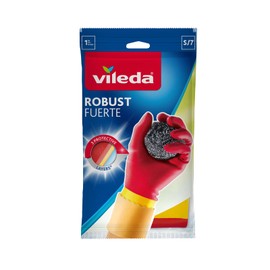 Vileda 145885 Guante Fuerte, Moderno, color Rojo/Amarillo, Chico