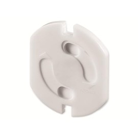 Goobay 51319 5 x Steckdosenschutz, Steckdosensicherung, Kindersicherung für Babys, mit Drehmechanik, ohne kleben - selbstklebend, schraubbar, weiß