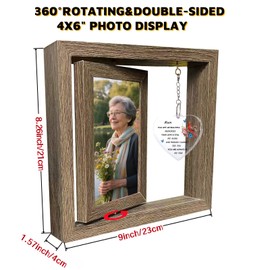 Mom Picture Frame Memorial Gifts for Loss of Mom Bereavement Gifts for Loss of Mother - 360° Rotating Dual 4x6 Photo Holder for Home, Office, Ideal for Grieving Sons/Daughters & Families