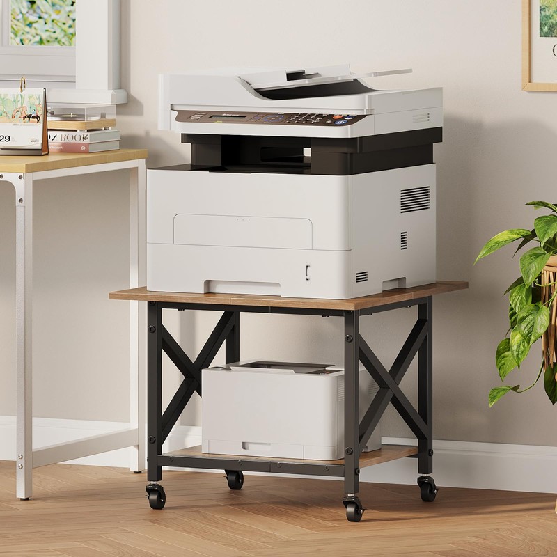 VENNQD 2 Tier Printer Stand, 23.6'' x 23.6'' Large Table
