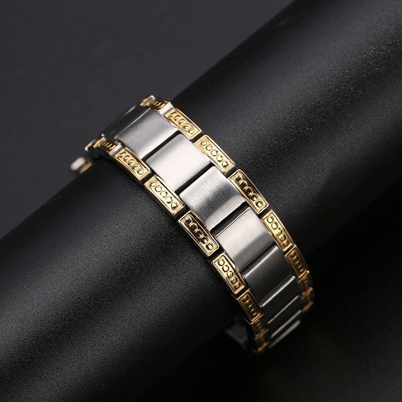 Double Strength Titanium Steel Magnetic Therapy Lose Weight Bracelet for