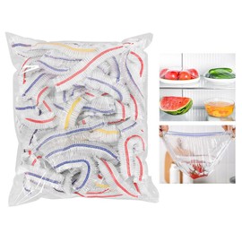 Esforzarse 100 Pcs Clear Elastic Food Storage Covers, Reusable Food Covers, Elastic Stretch Bowl Covers, Fresh Keeping Bags Bowl Dish Plate Wraps Stretch Plastic Wrap