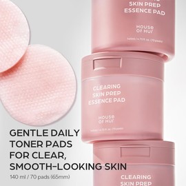 House of Hur Discos Exfoliantes Y Hidratantes Para Preparar La Piel Con Aha, Bha, Pha Y Extracto De Remolacha Roja. Cuidado De La Piel Coreano, 140 Ml/70 Unidades.