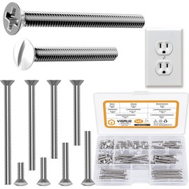 VIGRUE 145PCS Extra Long Outlet Screws - White Machine Screws for Wall Plate & Device Mounting