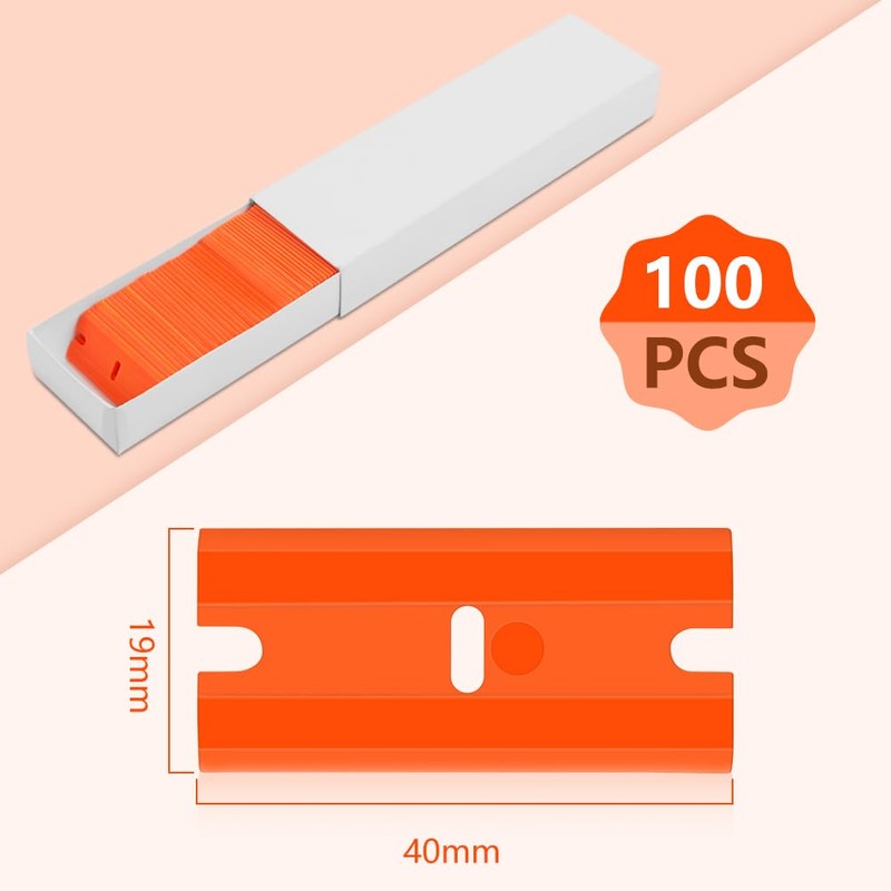 Flintronic Pack of 100 ceramic hob scrapers, replacement blades, plastic