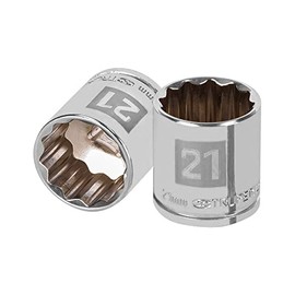 Truper D-3821-M, Dado de 12 puntas mm, 21 mm, cuadro 3/8"
