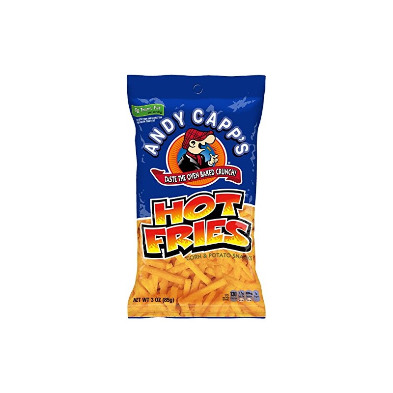 Andy Capp's Hot Fries Snacks, 3 oz, (Pack of 12)