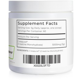 Creapure Creatine Monohydrate Powder by LLS - 300g, 60 Servings - Vegan, Unflavoured - Pure and Clean Creatine Supplement, No Fillers - for Muscle Building, Strength & Power Output - 3rd Party Tested