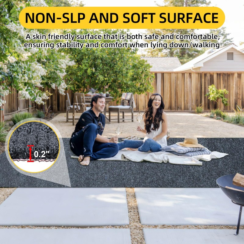 Grefinity Marine Carpet,5 FT x 10 FT Dark Gray Indoor