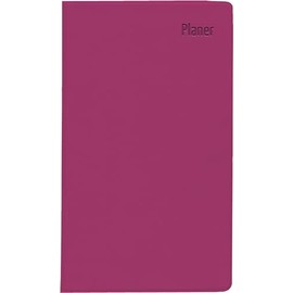 Zettler - Pocket Planner 2025 Pink, 9.5 x 16 cm, Pocket Calendar with 112 Pages in Plastic Sleeve, 1 Week on 2 Pages, Separate Address Book, 8 Week to Overview, Moon Phases and German Calendar