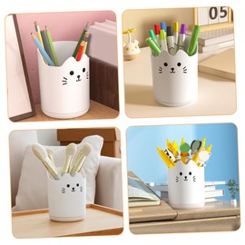 Parliky Adorable Cat Shaped Makeup Brush Holder Organizer for Stationery Brushes Capacity Storage Container