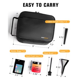 SafeDelux Carbon Lined Bag with Combination Lock, Airtight Zipper & Moisture-Proof Design, Large Capacity Travel Organizer - Great Lock Case for Outdoor (Black)