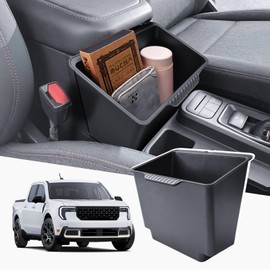 RUNROAD Center Console Storage Box Compatible with 2022 2023 2024 2025 Ford Maverick Accessories, Armrest Trash Can For Maverick Insert Middle Console Organizer Catch-all Bin Multi-Function Cup Holder