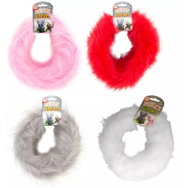 FindingKing Assorted Fuzzy Craft Stems 9' Pink, Red, Gray, White