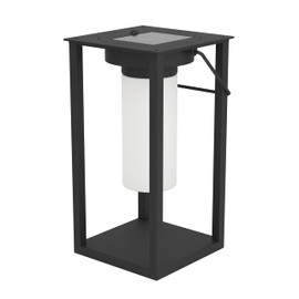 EGLO Usigni Solar LED Table Lamp, Solar Lamp Outdoor, Decoration for Balcony and Patio, Outdoor Lighting Garden, Solar Lantern Outdoor Made of Black Plastic, IP44, Black