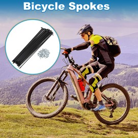 A ABSOPRO Bicycle Spokes 12G 215 mm Length Bicycle Wheel Spokes Carbon Steel Black 1 Set