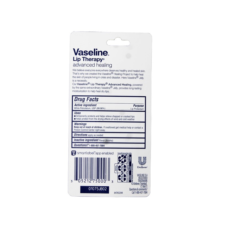 Vaseline Lip Therapy Advanced Formula 0.35 oz (Pack of 8)