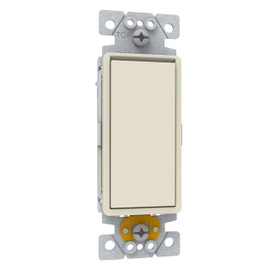 Square D by Schneider Electric X-Series 1 Way Rocker Light Switch, Single Pole Light Switch, Modular Design for Easy Color Upgrades, 1 Gang, 20 Amp, 120/277V, UL Listed, Light Almond (SQR14201LA)