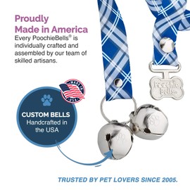 PoochieBells Handcrafted Dog Doorbell for Potty Training – Easy & Quick, Doggie-Safe USA-Made Dog Door Bell with Perfect Sound, Dog Trainer-Recommended for Over 20 Years, Starry Night Plaid