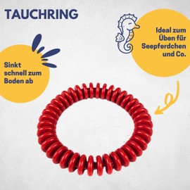 BEST SPORTING Diving Rings for Children 14 cm I Children's Diving Rings Ideal for Seahorses etc. I Diving Toy for Children I Diving Rings for Children Set I Diving Ring Children (Slats Red)