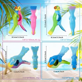Bath Towel Clips 4 Pieces Beach Towel Clips Towel Clips for Beach Loungers Large Clothes Pegs Towel Clips Bath Towel Clips Windproof Plastic Clips for Laundry Beach Towel Bath Towel