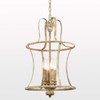 TEENYO French Country Lantern Chandelier 4-Light Distressed White Pendant Light