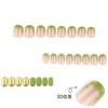 LWTZLW French Tip Press on Nails Green French Tip Short