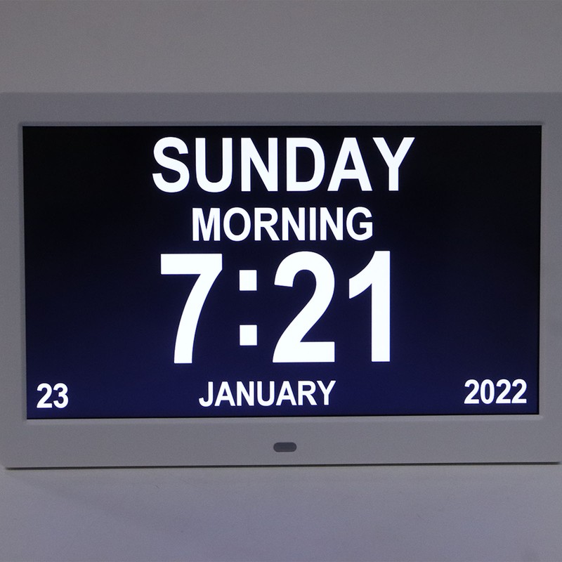 Digital Photo Frame 10in 1024x600 LCD Alarm Clock Remote Control