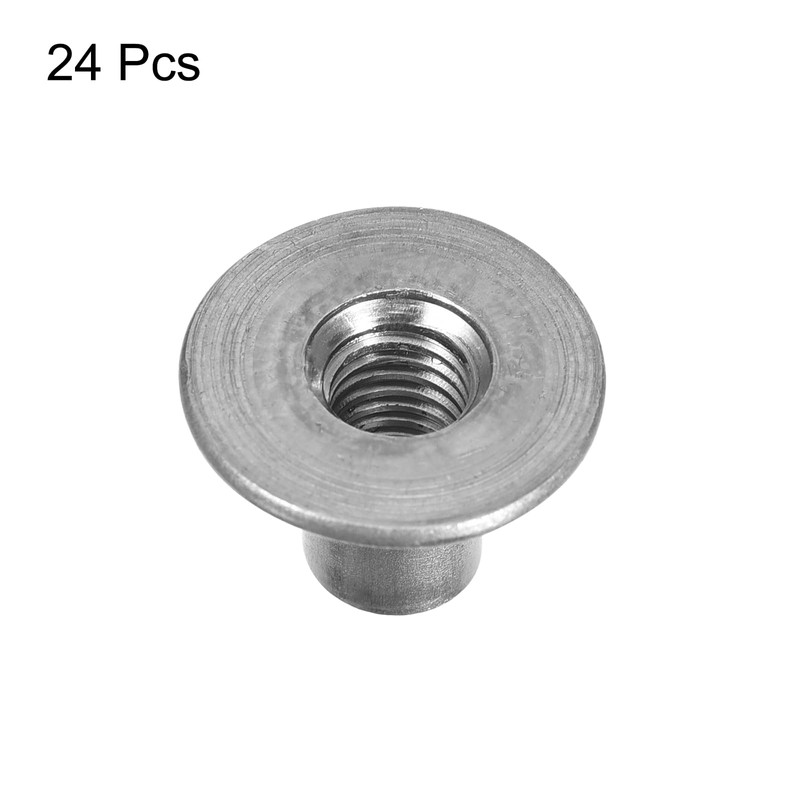uxcell M8 T-Nuts, 24pcs Carbon Steel Tee Nuts, Round Base