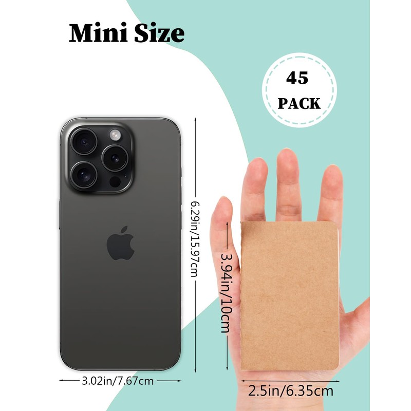 Dynta Small Notebook Bulk 45 Pack Pocket Notebooks, 2.5in x