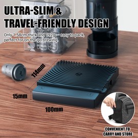 TIMEMORE Basic Mini Coffee Scale, Multifunction Electronic Espresso Scale, Weigh Digital Drip Cone Scale with Timer, Ultra Thin and LightMini Digital Food Kitchen Scale for Baking, Cooking - White