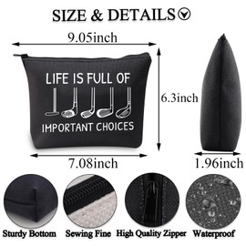 BDPWSS Golf Gifts for Women Golfers Golfing Accessories Golf Player Gift Life is Full of Important Choices Golf Makeup Bag (Choice Golf blbagCA)